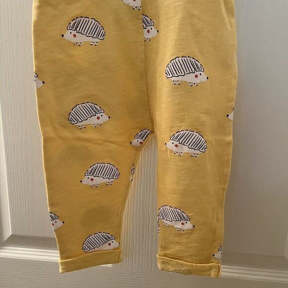 Zara Baby Yellow Hedgehog Overalls Cotton Size 9-12 Months NWOT - Picture 4 of 10